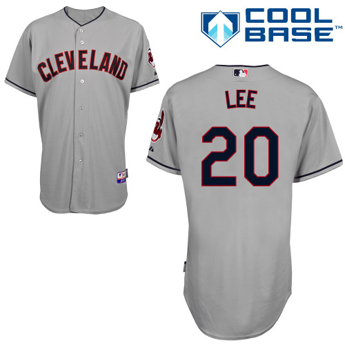 CC Lee #20 Youth Baseball Jersey-Cleveland Indians Authentic Road Gray Cool Base MLB Jersey